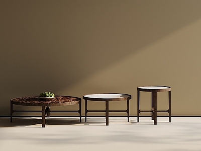 现代简约几类组合 大理石几 圆几