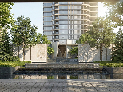 现代住宅区景观 现代小区景观 景观庭院 景观亭