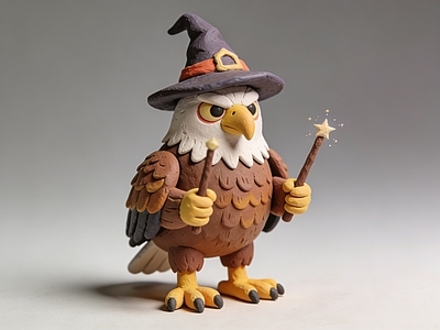现代欧式雕塑 老鹰 巫师 魔法 雕塑美陈 AIGC