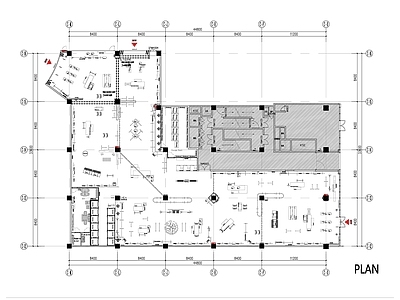 现代家具图库 品牌服装平面布局 服装道具 闸机 模特 施工图