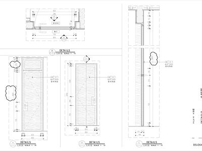 综合门节点 中式单开门大样图 施工图