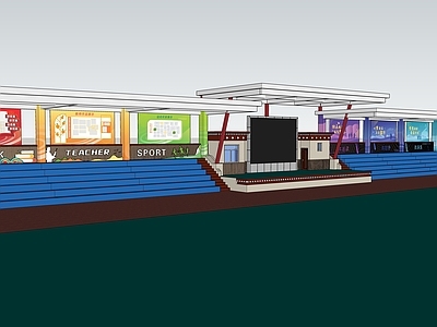 现代新中式文创展台 校园文化展台 舞台 校园舞台