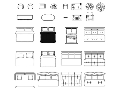 家具图库 家具平面图库 施工图