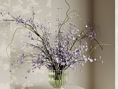 现代法式花艺 玻璃花瓶 花艺摆件 鲜花花卉 艺术插花 绿植摆件