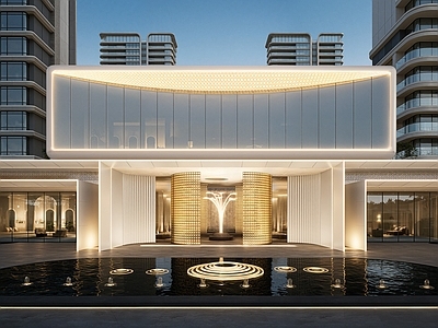 现代轻奢小区建筑 海派小区入口 海派小区大堂 售楼处出入口 示范区出入口 小区主入口