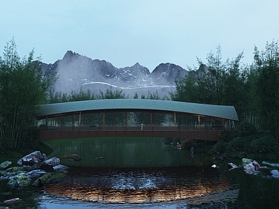 新中式景观桥 拱桥 木桥 中式桥 乡村景观桥 乡土景观桥