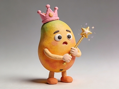 现代雕塑 芒果 雕塑 美陈 AIGC 彩泥雕塑