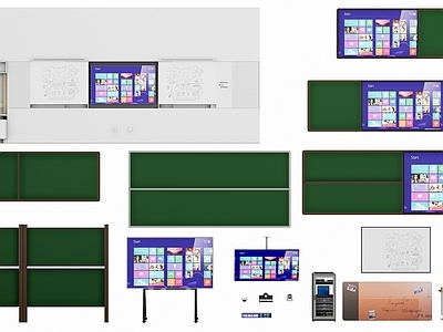 显示屏 触控一体机 黑板 显示屏 讲桌 教室设备