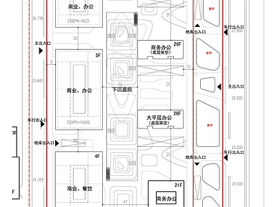 现代办公楼建筑 办公楼平面图 高层办公楼 商务办公楼 施工图
