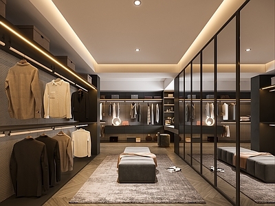 现代简约衣帽间 现代意式衣帽间