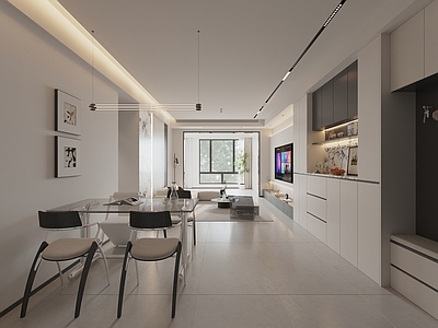 极简黑白灰客餐厅