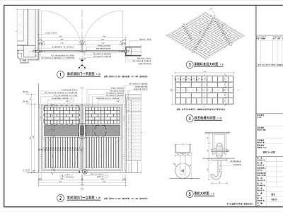 铁艺大门 中式古典消防门 消防铁艺门 施工图