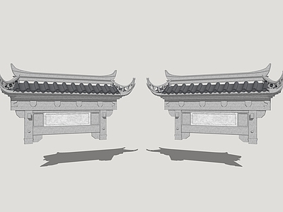 新中式屋檐 古建屋檐 房檐挂瓦 徽派砖雕 砖雕门楼