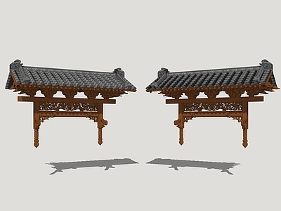 新中式屋檐 古建屋檐 房檐挂瓦 徽派门楼 木房檐