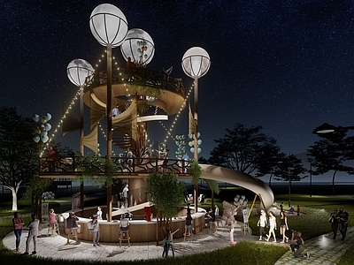 现代欧式其他景观小建筑 户外餐厅 气球餐厅 景观建筑 网红打卡 艺术装置
