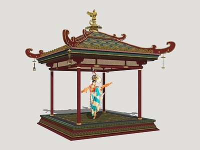 新中式亭子 四角亭 唐风景亭 古韵凉亭 古风舞台 休闲凉亭