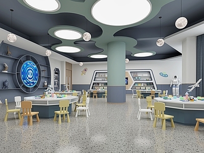 现代科技风幼儿园 幼儿园科学发现室 幼儿园科探室 幼儿园科学教室