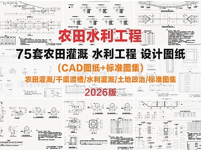 其他结构图纸 梯形渠道 混凝土圆形涵洞 管式渡槽 梁式渡槽 农田水利 施工图