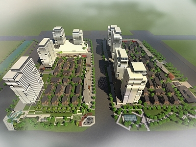 现代新中式多层住宅 居住 商业 办公 售楼部 景观