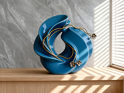 现代轻奢雕塑摆件 现代装饰摆件 轻奢雕塑摆件 异形装饰摆件 圆环雕塑