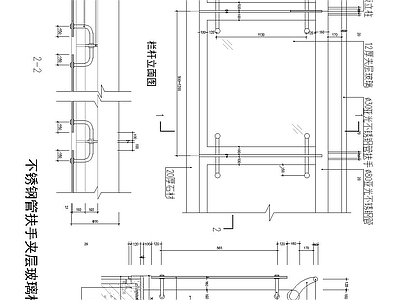 现代楼梯节点 夹层玻璃栏杆 玻璃扶手 楼梯剖面 施工图