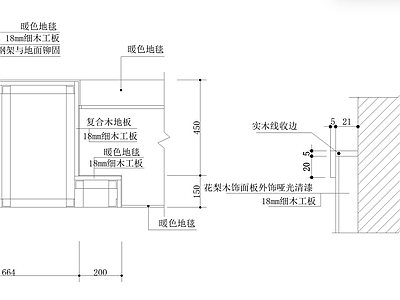 地毯节点 地毯地台节点图 施工图