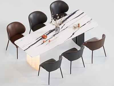 现代简约餐桌椅 现代极简长餐桌