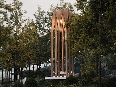 现代欧式塔楼 自然婚礼教堂 精神构筑艺术教堂 艺术景观亭