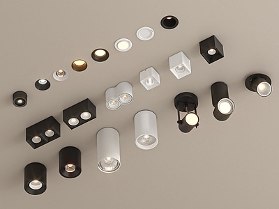 现代简约筒灯射灯组合