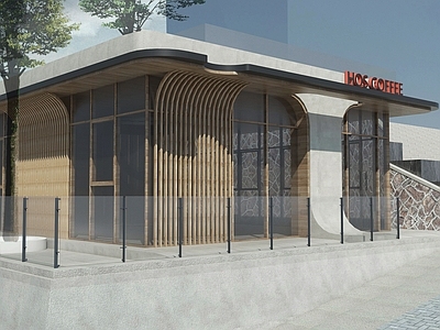 现代餐饮建筑 咖啡店 小公建 奶茶店 小商店
