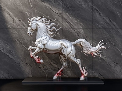 现代轻奢雕塑摆件 现代金属马摆件 现代马雕塑 动态马雕塑