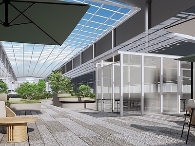 现代简约办公园区景观 屋顶花园 室外休息区 厂区花园 办公花园