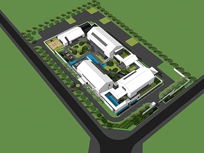 现代售楼处建筑 酒店景观 精致景观 空间秩序组合 现代景观