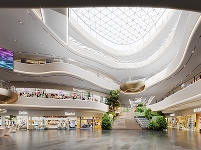 现代简约商场 商场中庭