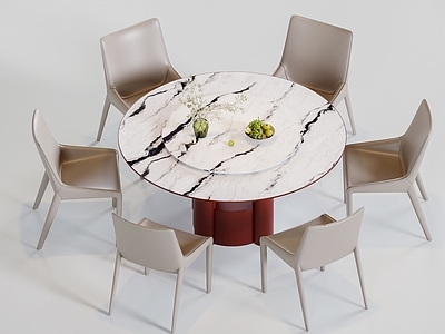 现代简约餐桌椅 现代奶油圆餐桌