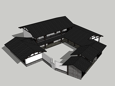 中式新中式古建筑 古建筑 中式 古镇 现代古建筑 宋式