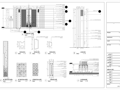 铁艺大门 新中式铁艺闸门 庭院别墅格栅大门 施工图
