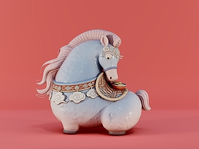 现代新中式雕塑摆件 马上来财摆件 马上有钱雕塑 现代马摆件 卡通马摆件