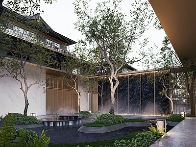 新中式小区景观 大区景观