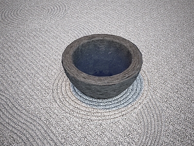 日式禅意庭院小品 小品水景 日式水钵