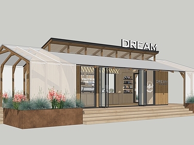 现代餐饮建筑 木屋咖啡厅 奶茶店 户外咖啡厅 快闪店 网红商铺
