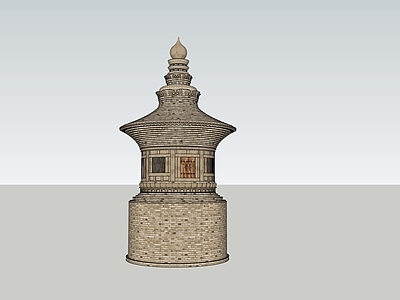中式寺庙建筑 石塔