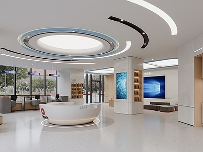 现代简约银行 银行 安徽农金 银行大厅 标准化 现代