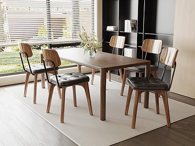 现代简约餐桌椅 现代餐桌椅 餐桌椅组合 实木餐桌 餐椅组合 中古餐桌椅