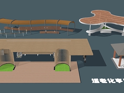 现代廊架 老年廊架 景观廊架