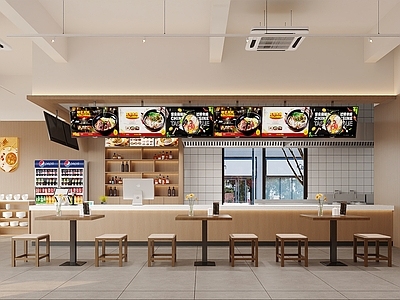 日式原木风快餐店