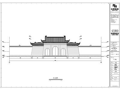 寺庙 仿古建筑寺庙 立面图 施工图