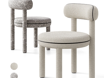 现代简约餐椅 法式奶油风餐椅 羊羔绒单椅 中古风单椅 休闲椅 布艺椅子