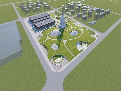 工业简约景观公园 工业公园