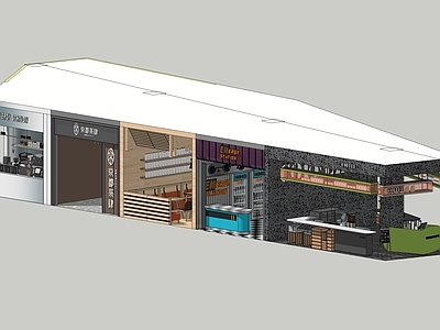 现代奶油其他店铺 商业街简约店铺 网红咖啡奶茶店 酒水店饮品店 水果店